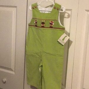 Boutique zuccini boys smocked jumper Christmas outfit sz 18 mo